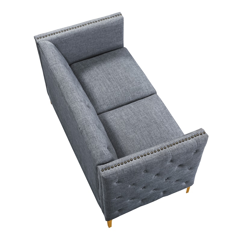 Batanovtsi Transitional Tufted Nailhead Trim Loveseat by Copper Grove
