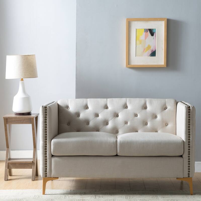 Batanovtsi Transitional Tufted Nailhead Trim Loveseat by Copper Grove