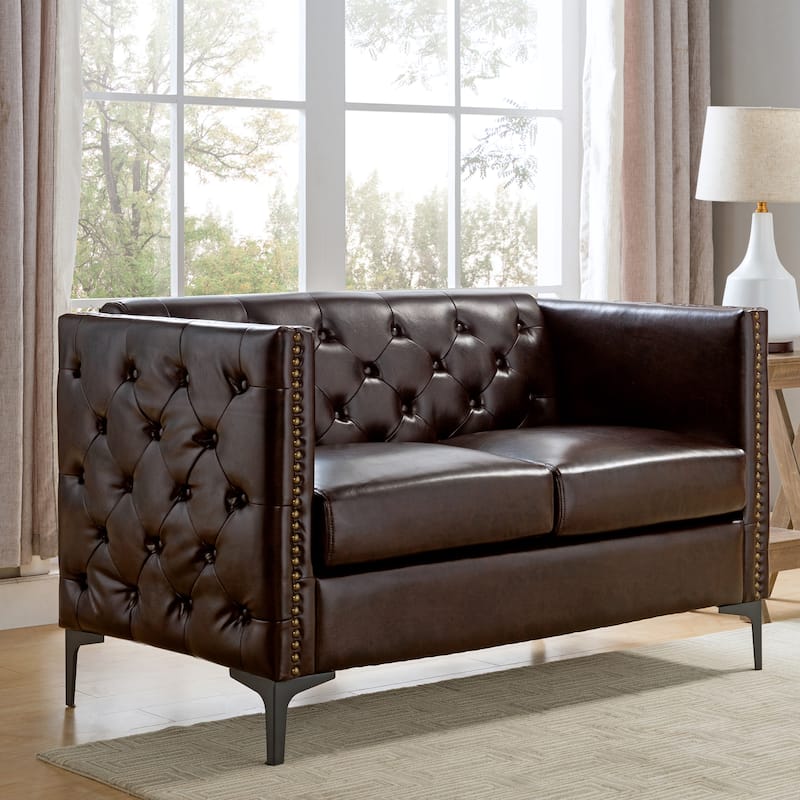 Batanovtsi Transitional Tufted Nailhead Trim Loveseat by Copper Grove