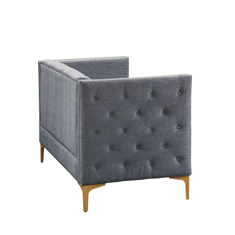 Batanovtsi Transitional Tufted Nailhead Trim Loveseat by Copper Grove