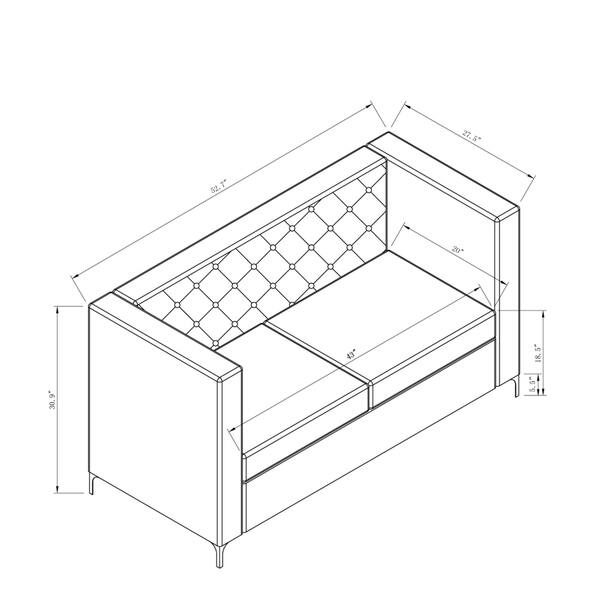 Batanovtsi Transitional Tufted Nailhead Trim Loveseat by Copper Grove