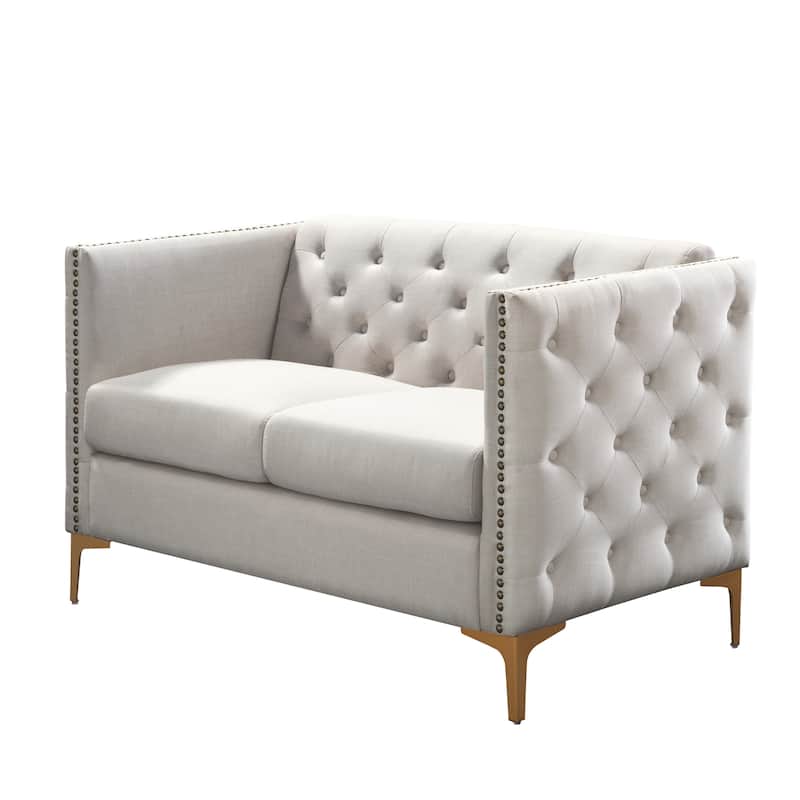 Batanovtsi Transitional Tufted Nailhead Trim Loveseat by Copper Grove