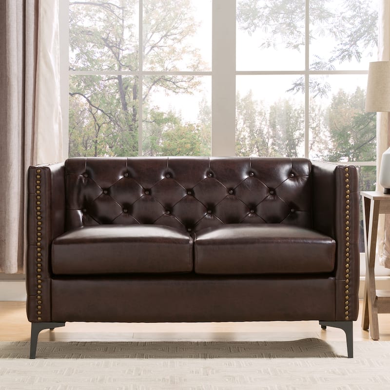 Batanovtsi Transitional Tufted Nailhead Trim Loveseat by Copper Grove