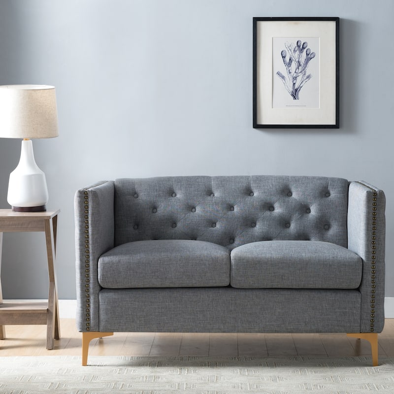 Batanovtsi Transitional Tufted Nailhead Trim Loveseat by Copper Grove