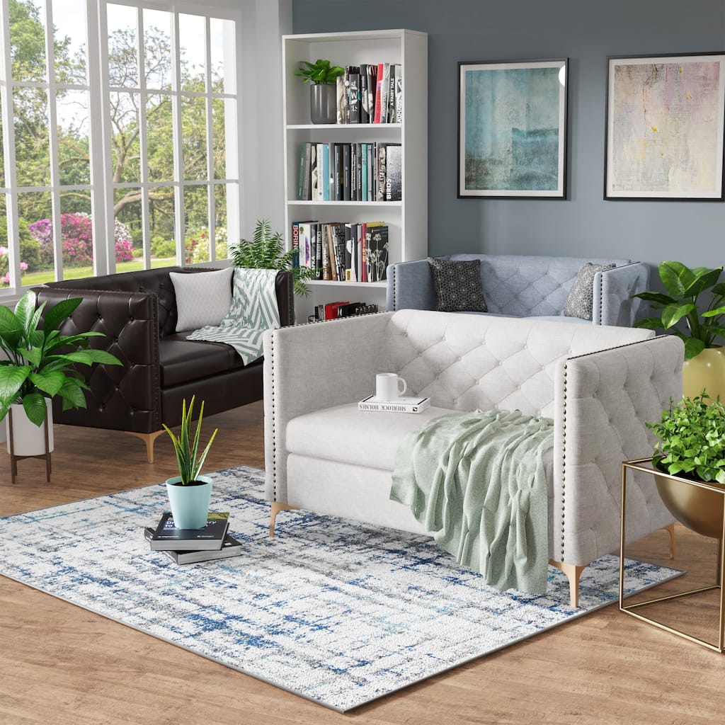 Batanovtsi Transitional Tufted Nailhead Trim Loveseat by Copper Grove