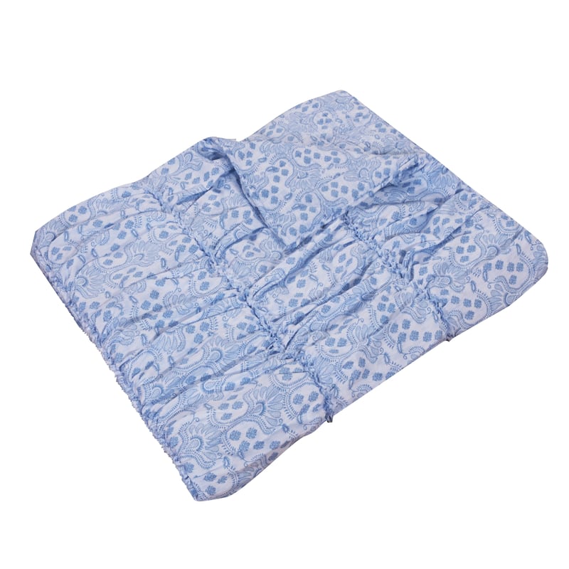 Greenland Home Fashions Helena Ruffle Blue Reversible Quilted Throw