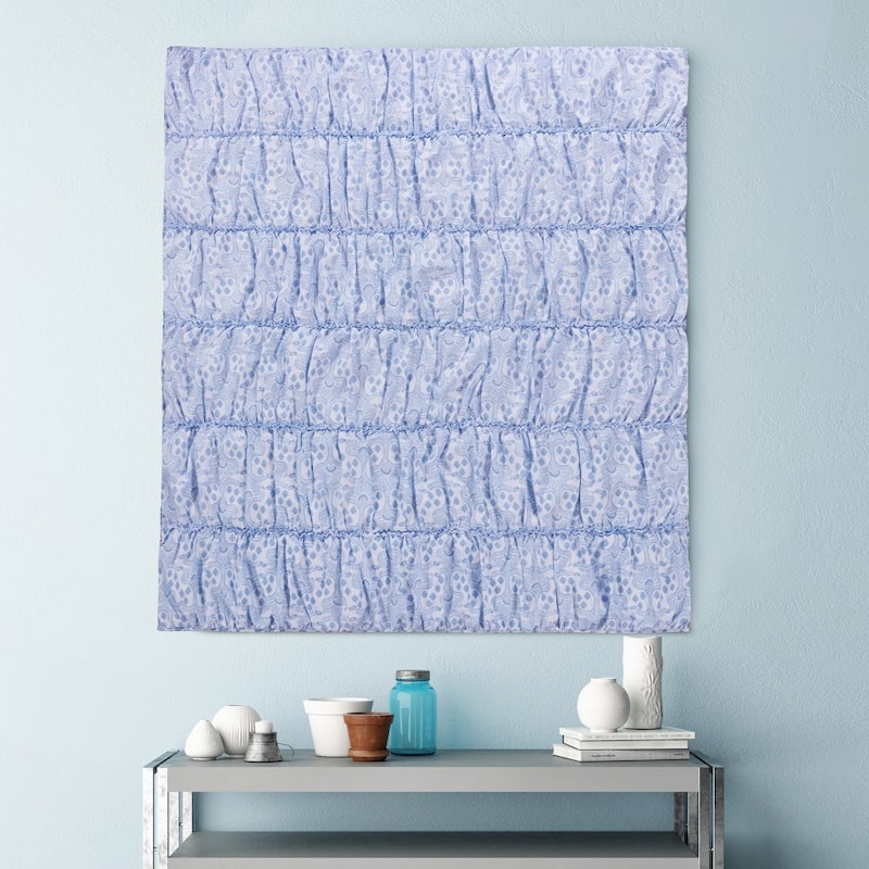Greenland Home Fashions Helena Ruffle Blue Reversible Quilted Throw