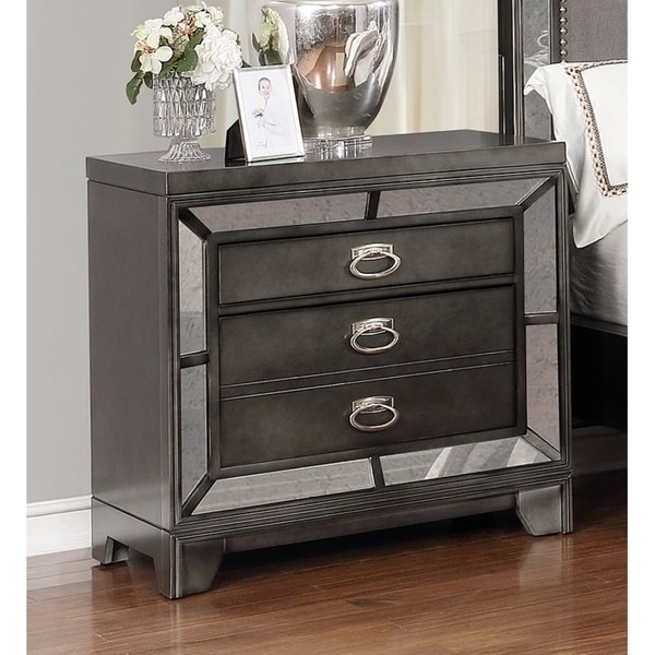 Shop Best Quality Furniture Victoria 2-drawer Gun Metal Nightstand