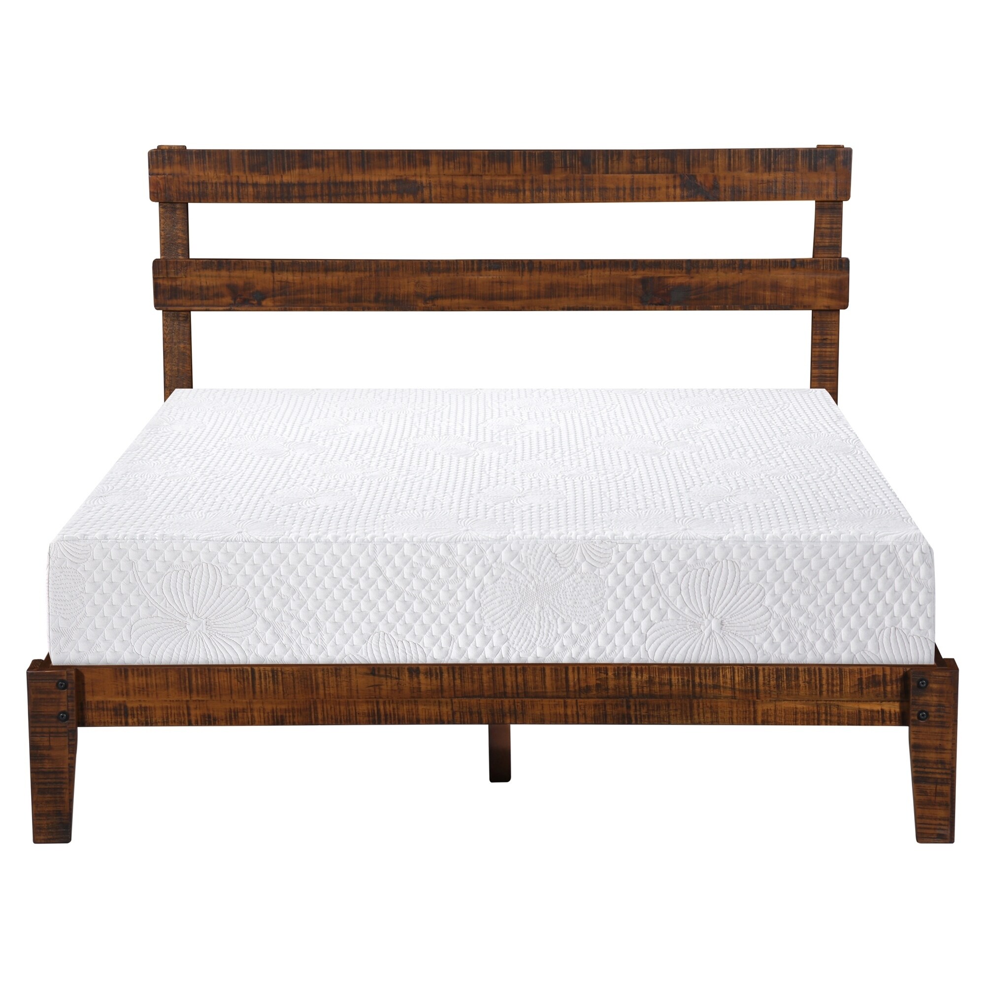 Shop Sleeplanner Rustic Wood Platform Bed With Headboard On Sale