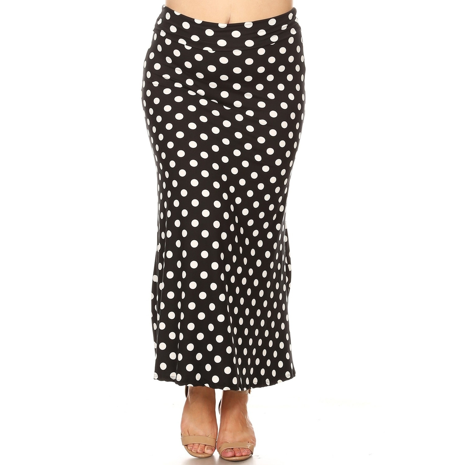 plus size maxi skirt polka dot