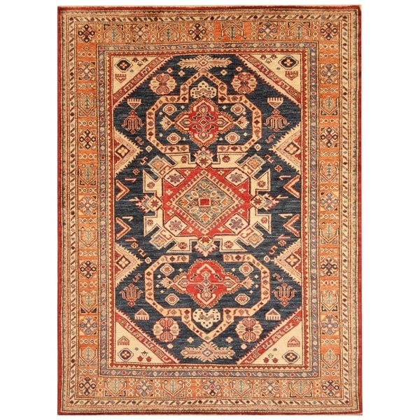 Handmade Super Kazak Wool Rug (Afghanistan) - 4'9 x 6'6