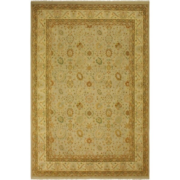 Antique Vegtable Dye Yolando Lt. Gray/Lt. Gold Wool Rug (9'1 x 12'2) - 9 ft. 1 in. x 12 ft. 2 in.