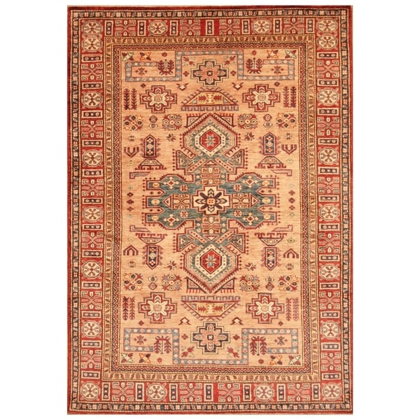 Handmade Super Kazak Wool Rug (Afghanistan) - 4' x 6'9