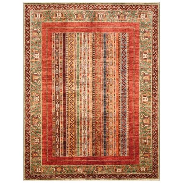 Handmade Super Kazak Wool Rug (Afghanistan) - 5' x 6'6