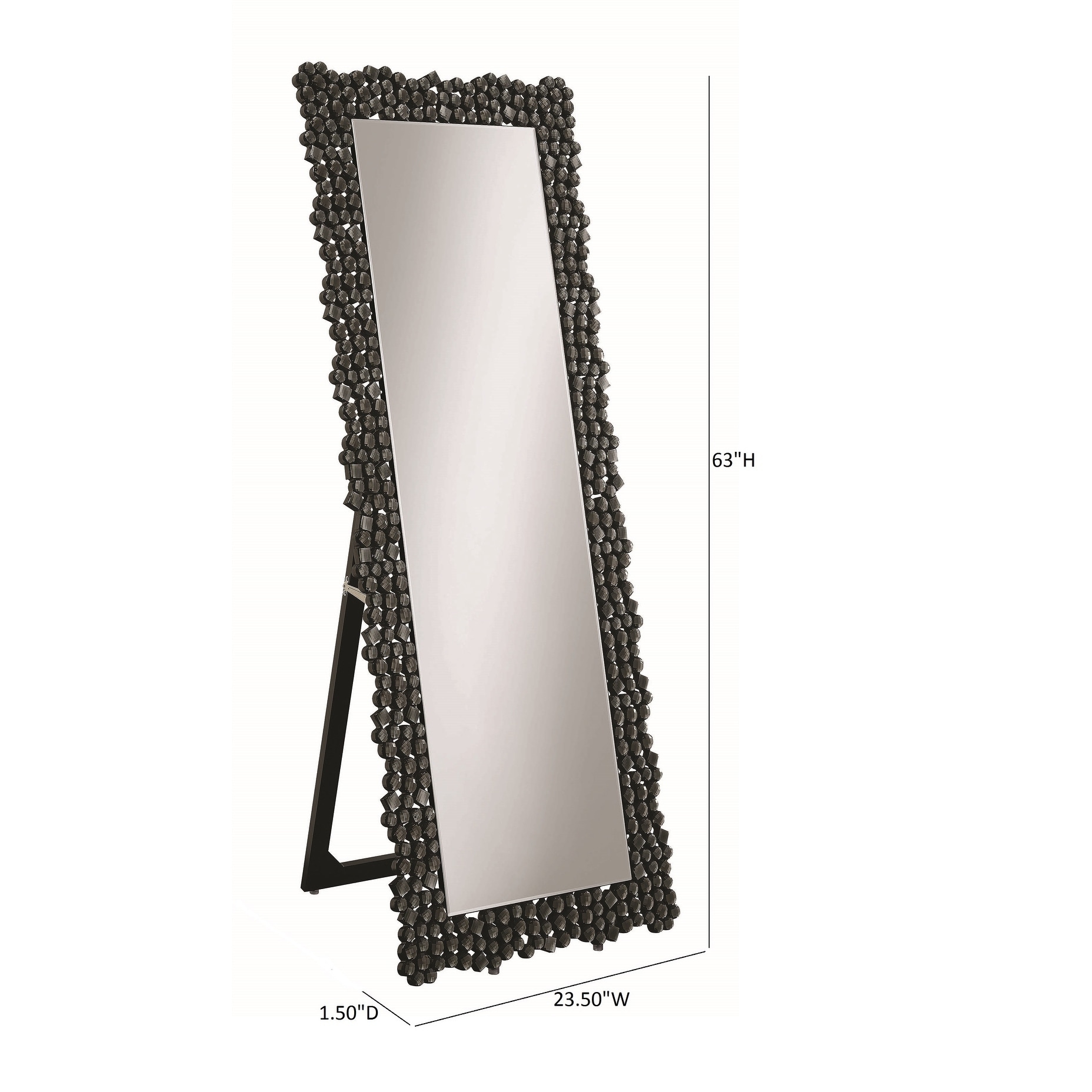 Shop Silver Orchid Bech Silver And Smoke Grey Cheval Floor Mirror