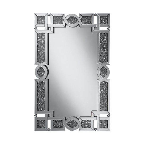 Silver Orchid Bech Silver Embellished and Glamorous Frame Wall Mirror - 31.50" x 2" x 47.25"