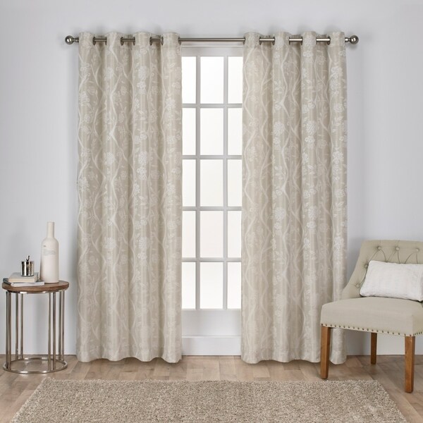 Shop Ati Home Lamont Jacquard Grommet Top Curtain Panel Pair 96