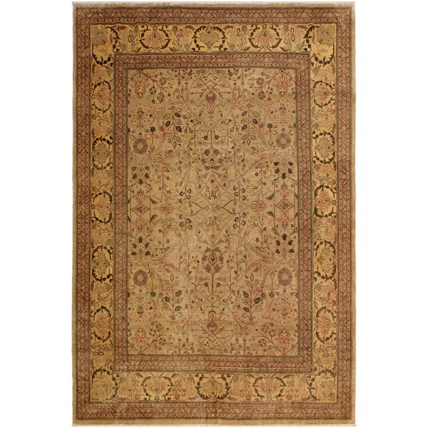 Istanbul Carlene Lt. Tan/Tan Wool Rug (9'0 x 11'11) - 9 ft. 0 in. x 11 ft. 11 in.