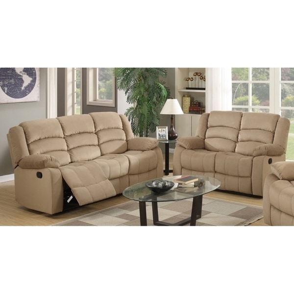 shop osbourne microfiber fabric upholstered 2piece living