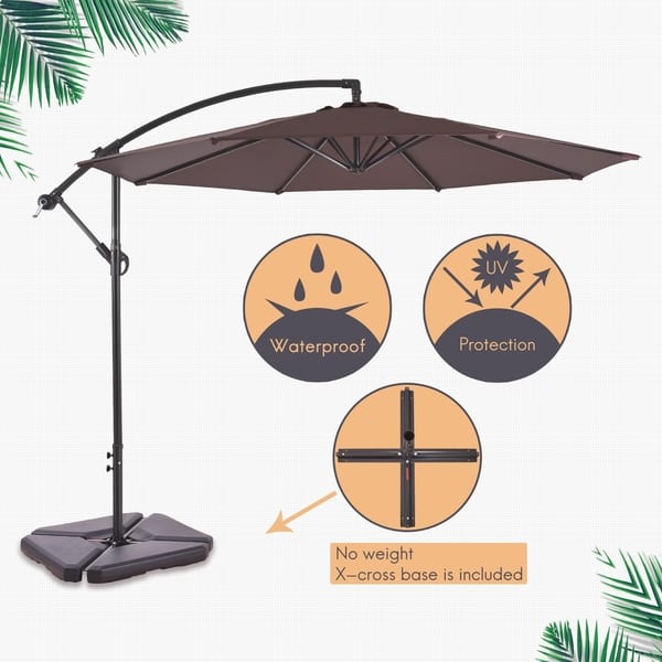 Shop Black Friday Deals On Weller 10 Ft Offset Cantilever Hanging Patio Umbrella Overstock 25776101