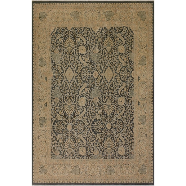 Istanbul Stella Charcoal/Tan Wool Rug (8'0 x 10'3) - 8 ft. 0 in. x 10 ft. 3 in.