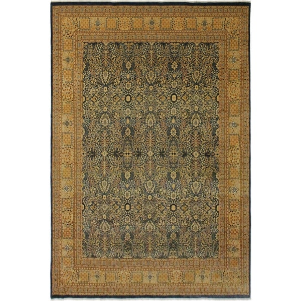 Antique Vegtable Dye Tabriz Maribel Lt. Blue/Gold Wool Rug (8'9 x 11'10) - 8 ft. 9 in. x 11 ft. 10 in.