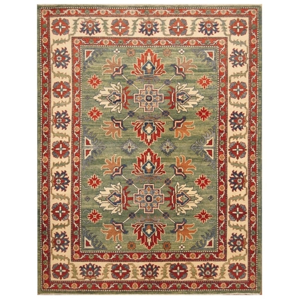 Handmade Super Kazak Wool Rug (Afghanistan) - 5'4 x 6'10