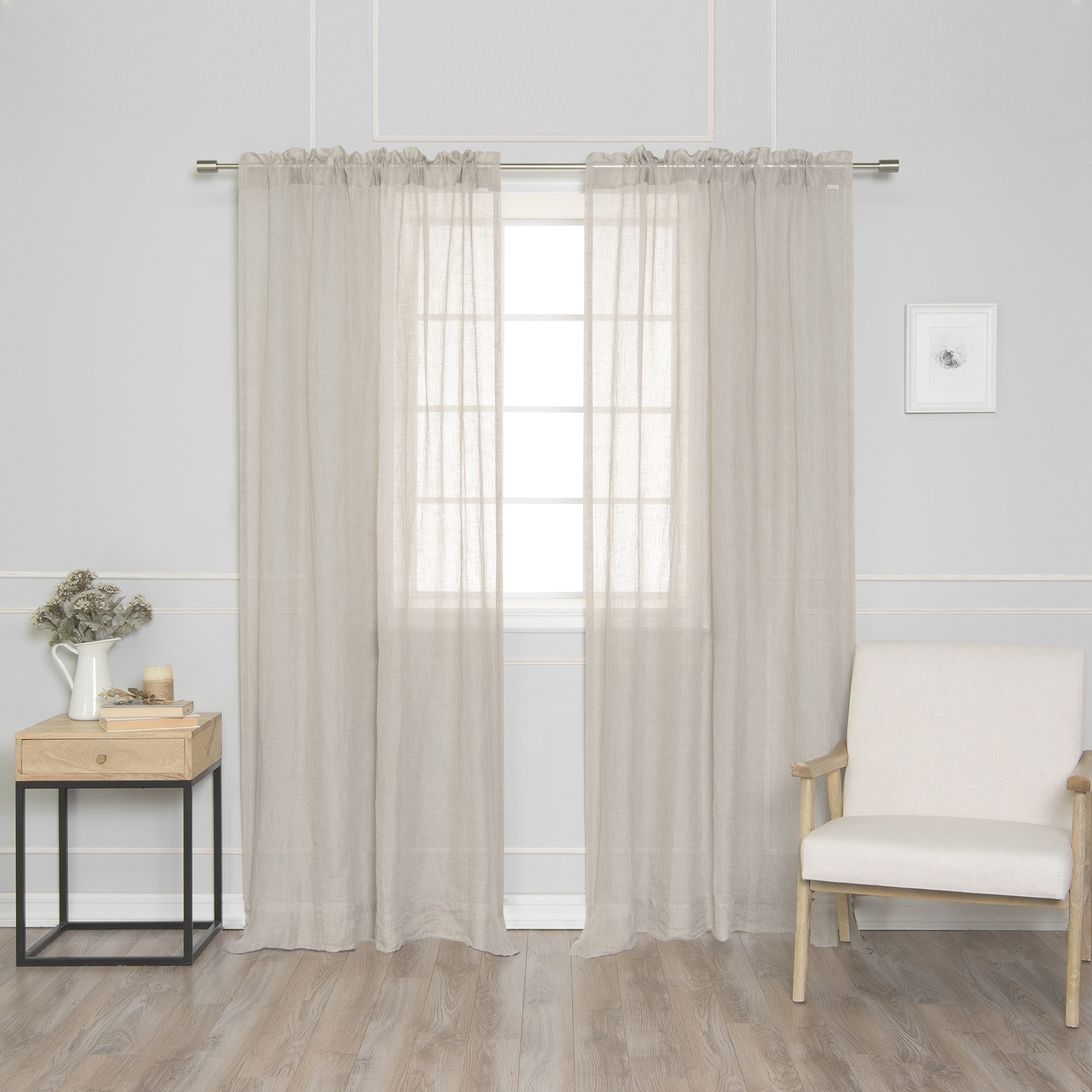 Shop Aurora Home French Linen Back Tab Curtain Single Curtain