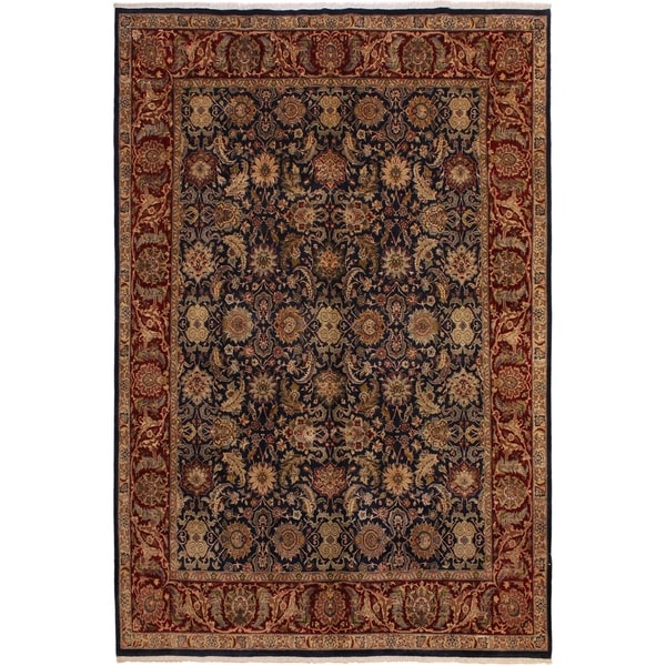 Agra Pak-Persian Tessie Blue/Red Wool Rug (8'3 x 10'2) - 8 ft. 3 in. x 10 ft. 2 in.