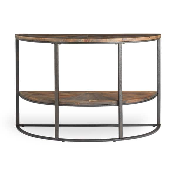 Shop Carbon Loft Reclaimed Grey Semi Circle Sofa Table Shop Carbon Loft Reclaimed Grey Semi Circle Sofa Table