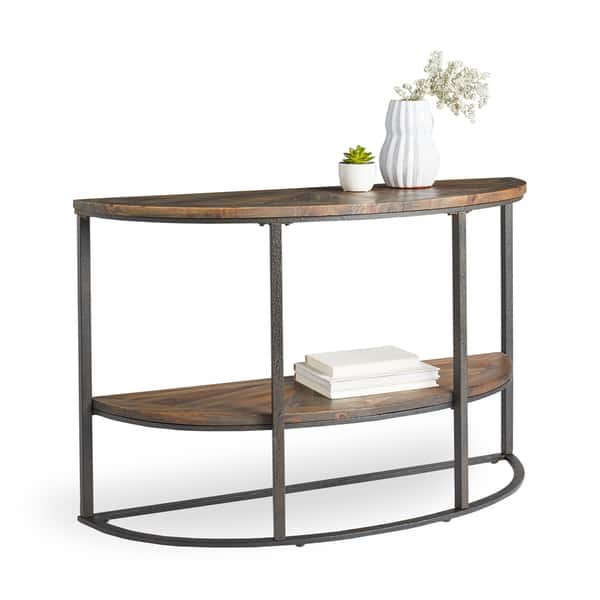 Carbon Loft Reclaimed Grey Semi Circle Sofa Table Carbon Loft Reclaimed Grey Semi