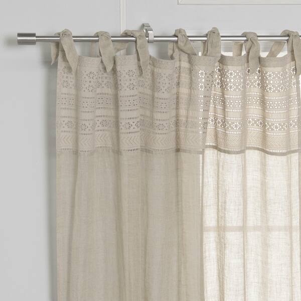 Shop Aurora Home Top Border French Linen Romantic Tie Top Single