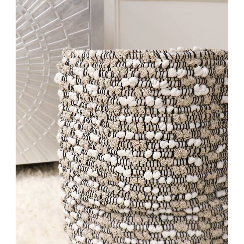 Pasargad Home Grandcanyon Cotton Basket, Beige/White