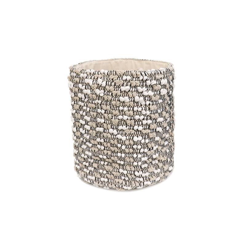 Pasargad Home Grandcanyon Cotton Basket, Beige/White