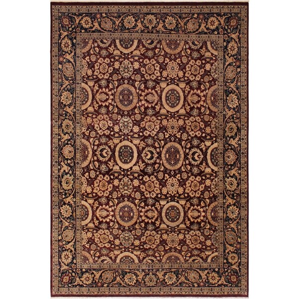 Antique Vegtable Dye Agra Tabriz Latarsha Drk. Red/Drk. Blue Wool Rug (7'11 x 9'11) - 7 ft. 11 in. x 9 ft. 11 in.