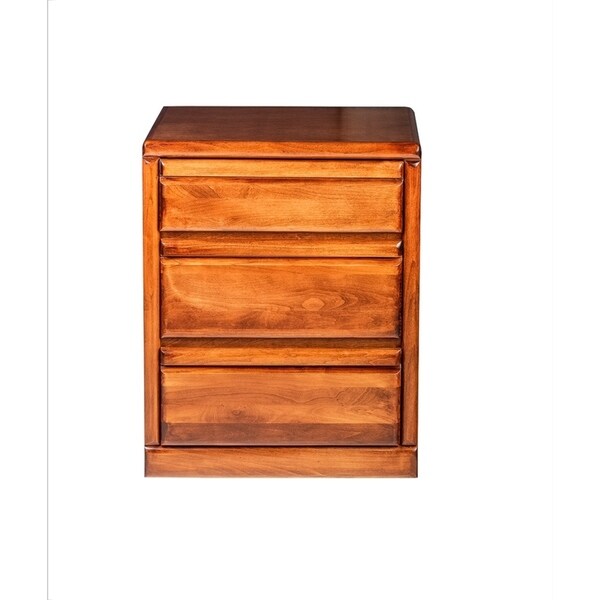 Bullnose Oak Three Drawer Nightstand 25W x 30H x 18D