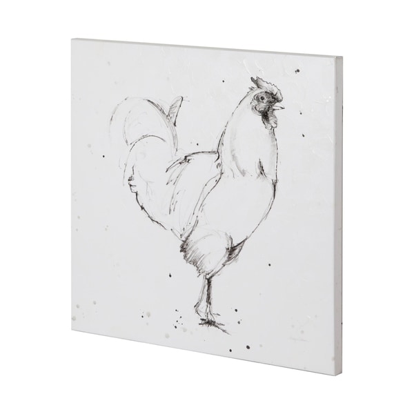Mercana Rooster II Dark Square (44 x 44) Made to Order Canvas Art
