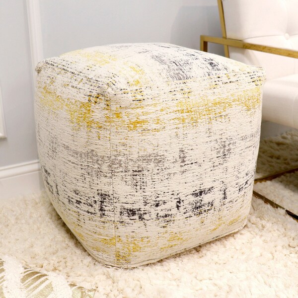 Pasargad Home Grandcanyon Distressed Cotton Pouf