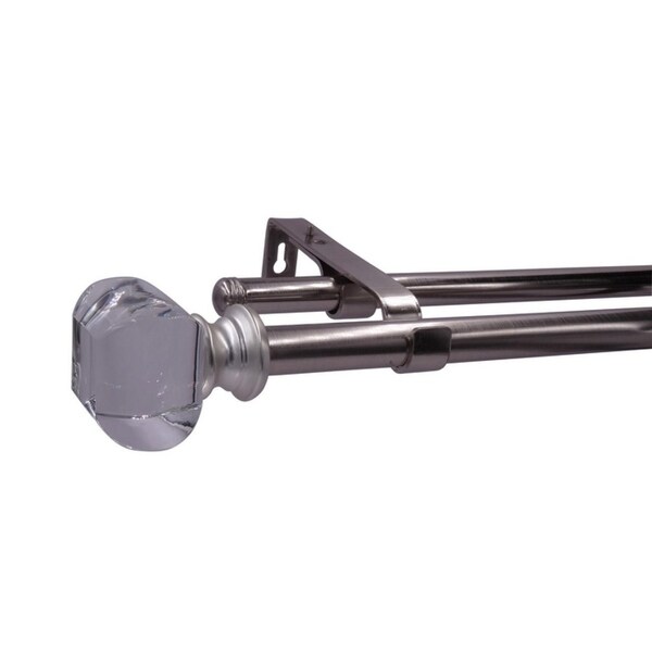 Kirkland Metal 36 Inch To 72 Adjule Double Curtain Rod Kirkland Metal 36 Inch To 72 Adjule Double Curtain Rod With Decorative Finials On Free Shipping Today 25779047