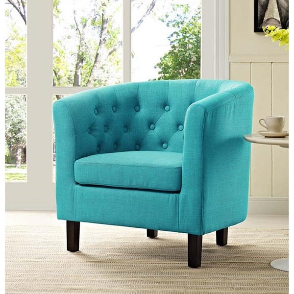 Bristol Classic Sky Blue Fabric Button Tufted Tub Chair On Sale