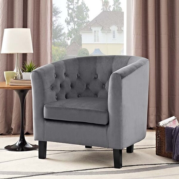 Grey velvet tub chair new arrivals