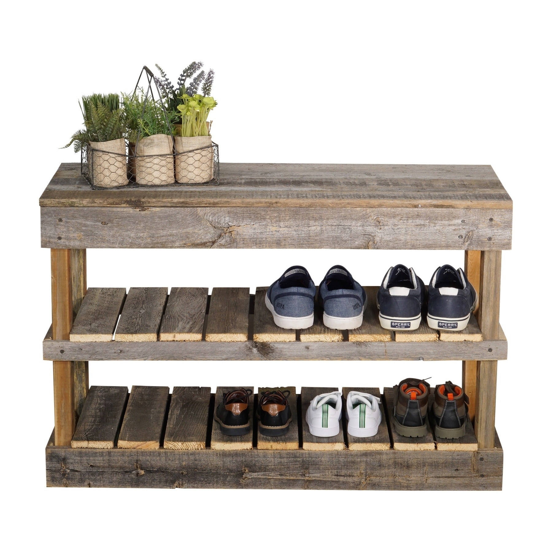 Barnwood shoe rack hot sale