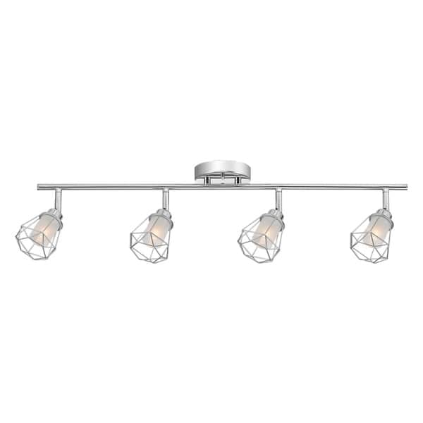 Sansa 4 Light Chrome Track Lighting With Frosted Gl Shades Sansa 4 Light Chrome Track Lighting