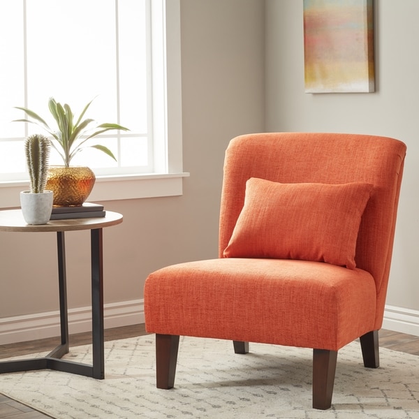 Anna Fiesta Orange Accent Chair (As Is Item) - Overstock - 25779841