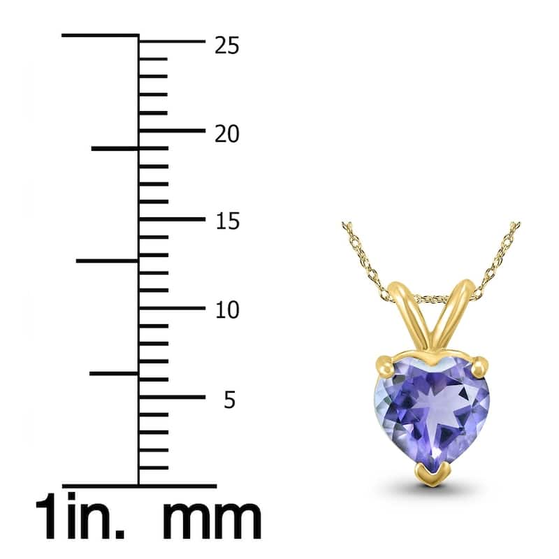 14K Yellow Gold 5MM Heart Tanzanite Pendant