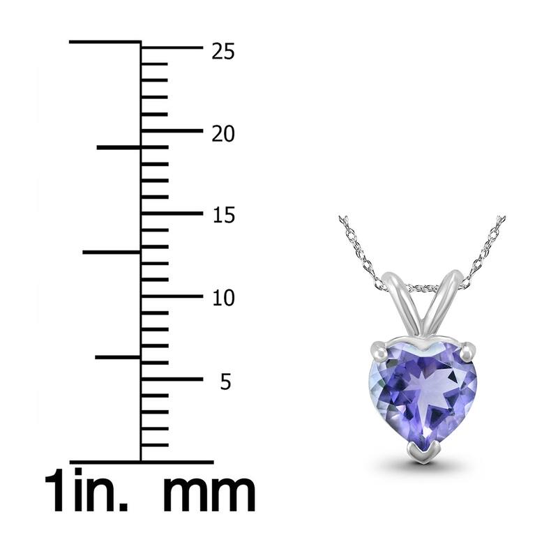 14K White Gold 5MM Heart Tanzanite Pendant