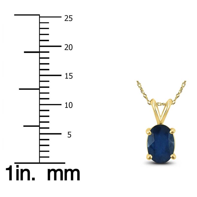 14K Yellow Gold 5x3MM Oval Sapphire Pendant