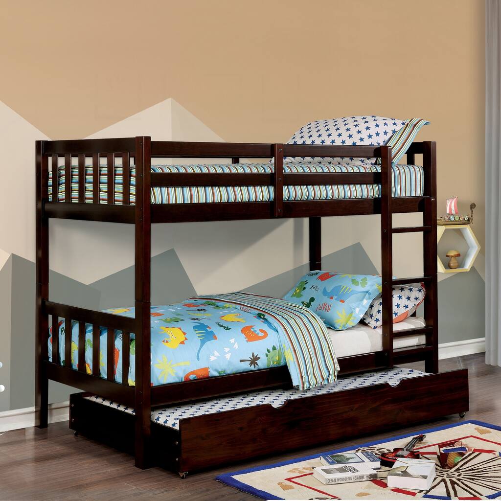 Furniture of America Gel Twin 2-piece Slatted Bunk Bed with Trundle