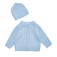 preview thumbnail 2 of 6, Cable Knit Baby Cardigan with Matching Beanie Blue
