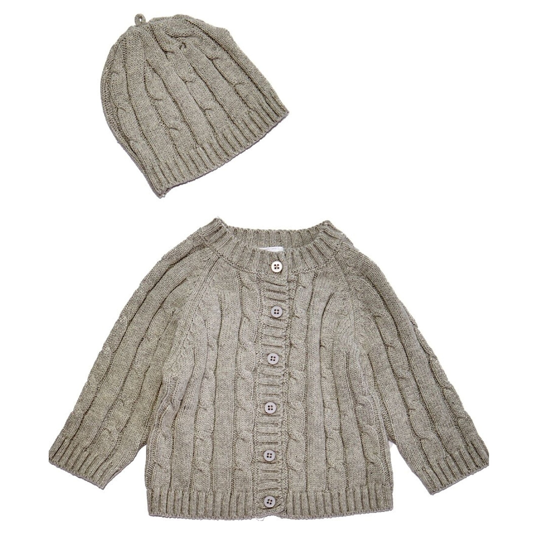 grey knitted baby cardigan